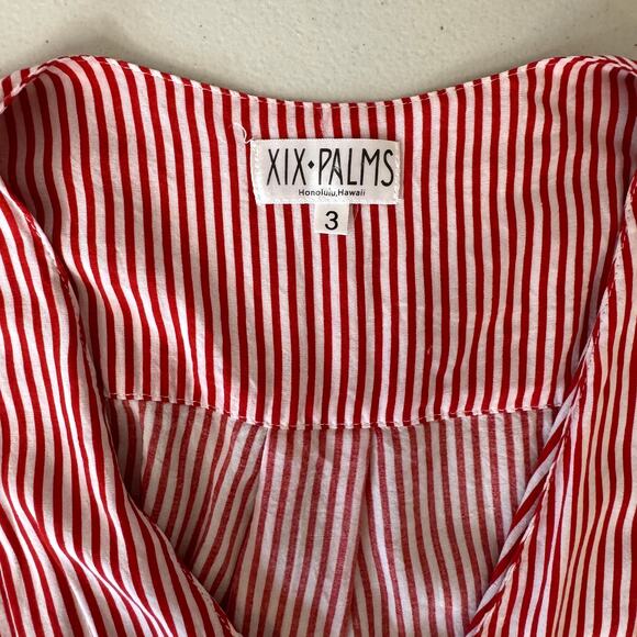 XIX Palms Hawaiian Red & White Striped Set Pants Shirt Women's Size Medium - Picture 5 of 7